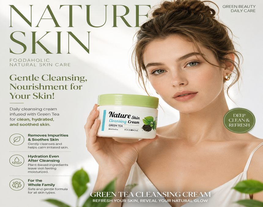 Foodaholic Nature Skin Grüntee-Reinigungscreme 300 ml